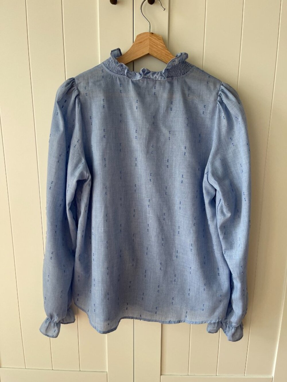Fransa Light Blue Ruffle Detail Blouse - Picture 2 of 2